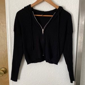 Crop Zip Up Sweater
